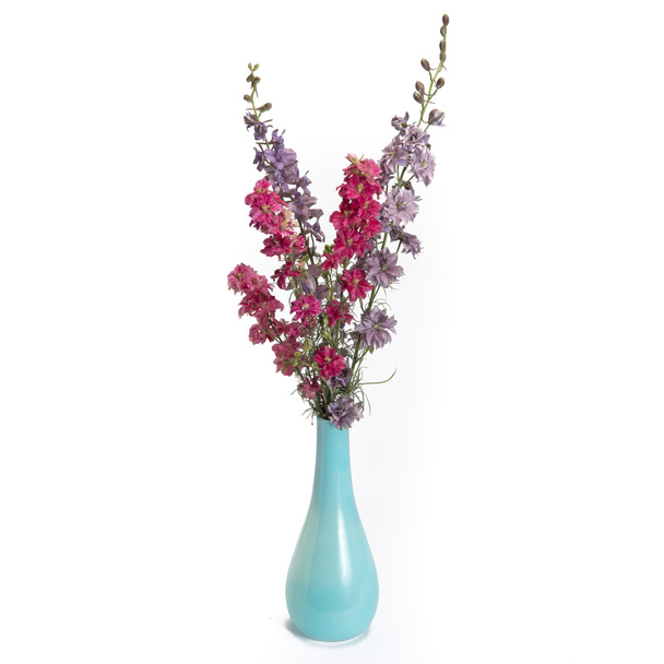 Delphinium in vintage vase - Zdjęcie, obraz