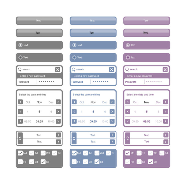 web elements and buttons - Vector, afbeelding