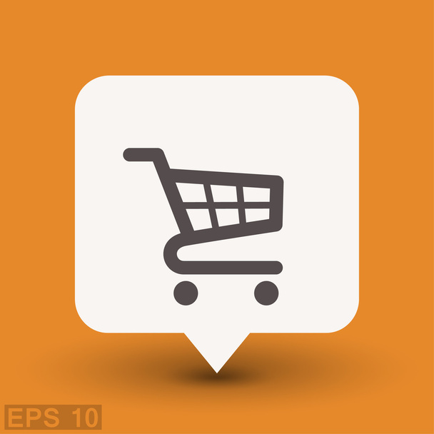 Pictograph of shopping cart icon - Vector, Image
