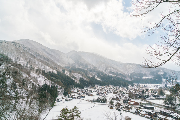 beautiful village in winter mountains - Zdjęcie, obraz