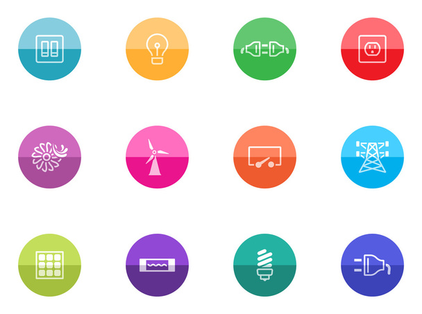 iconos establecidos en círculos de colores
 - Vector, imagen