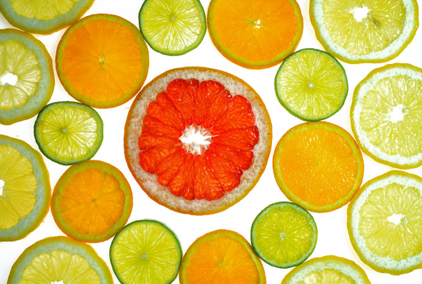 Various citrus slices - Фото, изображение