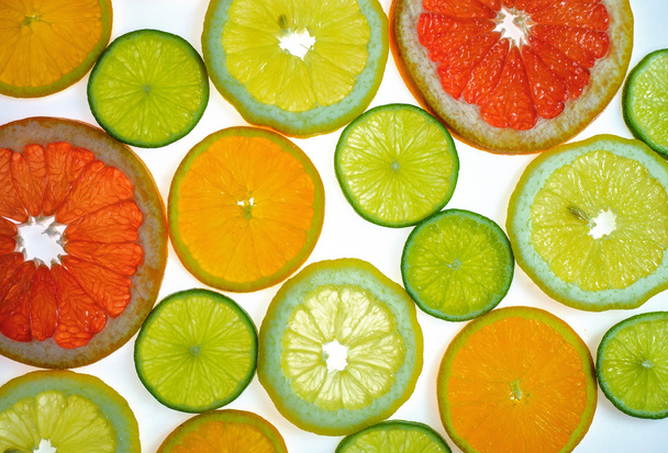 különböző citrus szeletek - Fotó, kép