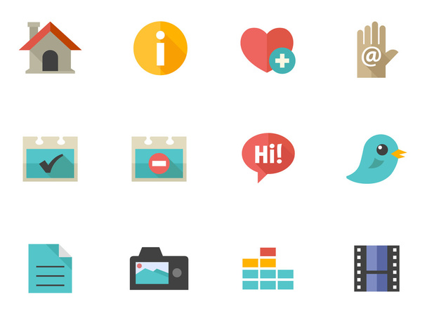 Flat Color Icons set - Vector, Image