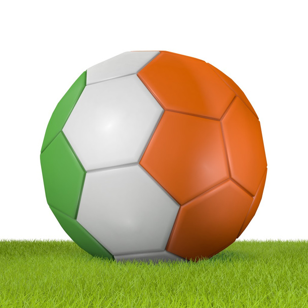 Football - flag of Ireland -3 - 3D rendering - Photo, Image