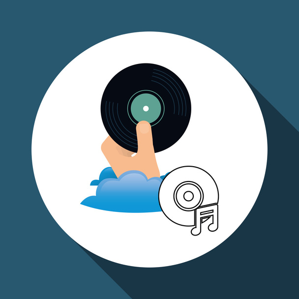 Music design. vinyl icon.  White background , vector - ベクター画像