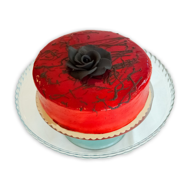 Rote Marmeladenkuchen auf weißem Hintergrund - Foto, Bild