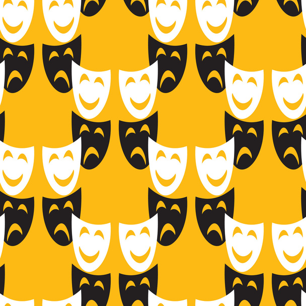 Seamless pattern with theatre masks - Vector, Image