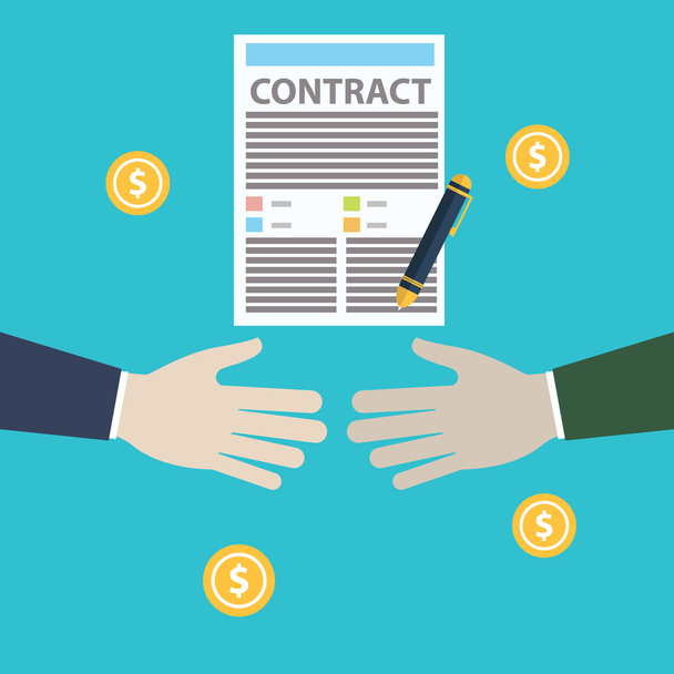 Подписание бизнес-контракта
 - Вектор,изображение