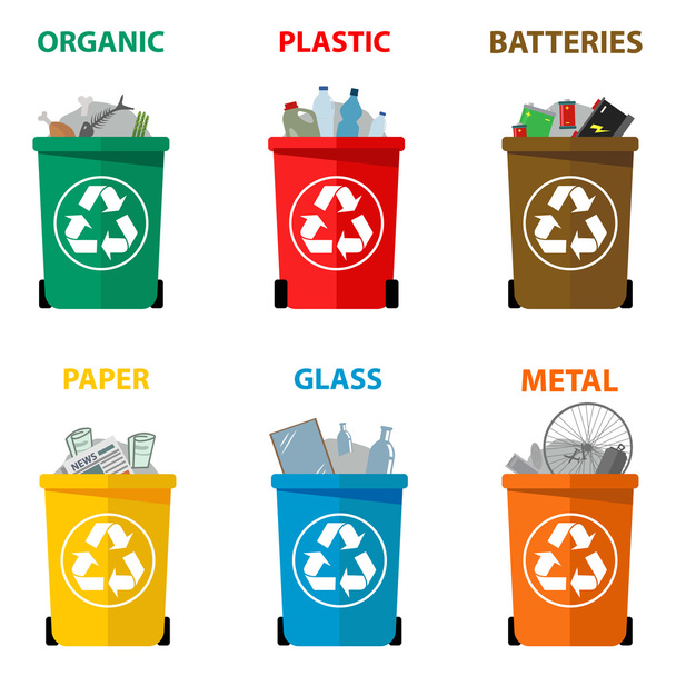 reciclar contenedores de residuos
 - Vector, Imagen