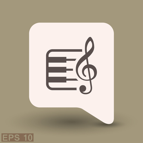 Pictograph of music key and keyboard icon - Wektor, obraz