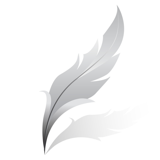 Vector illustration of silver feather - ベクター画像
