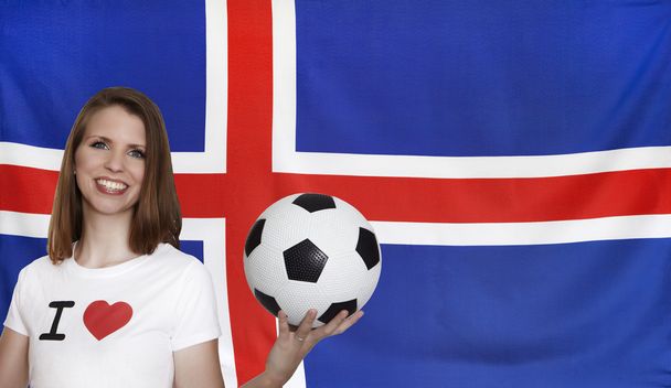 Islandia Bandera tela real sin costuras de cerca
 - Foto, Imagen