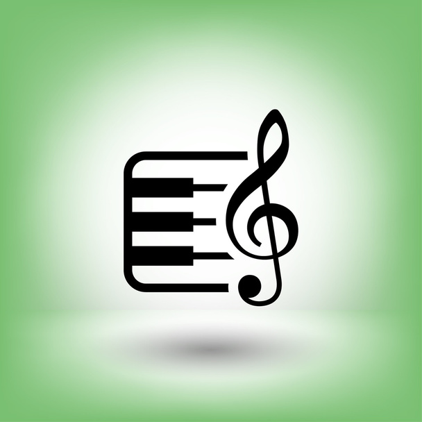 Pictograph of music key and keyboard icon - Вектор,изображение