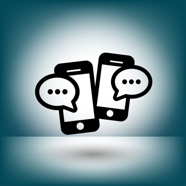 Pictografía de mensaje o chat en el icono del concepto de teléfono inteligente
 - Vector, Imagen