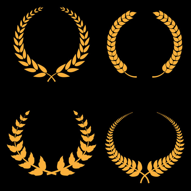 conjunto de coronas de laurel - Vector, Imagen