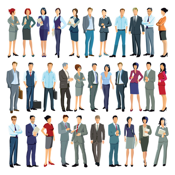 large group of business people - Vector, Image