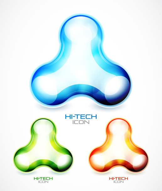 Hi-Tech flüssige abstrakte Ikone - Vektor, Bild
