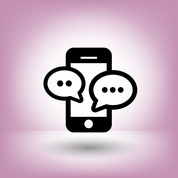 Pictograph of message or chat on smartphone concept icon - Vector, Imagen