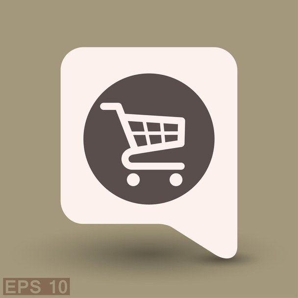 Pictograma do ícone conceito do carrinho de compras
 - Vetor, Imagem