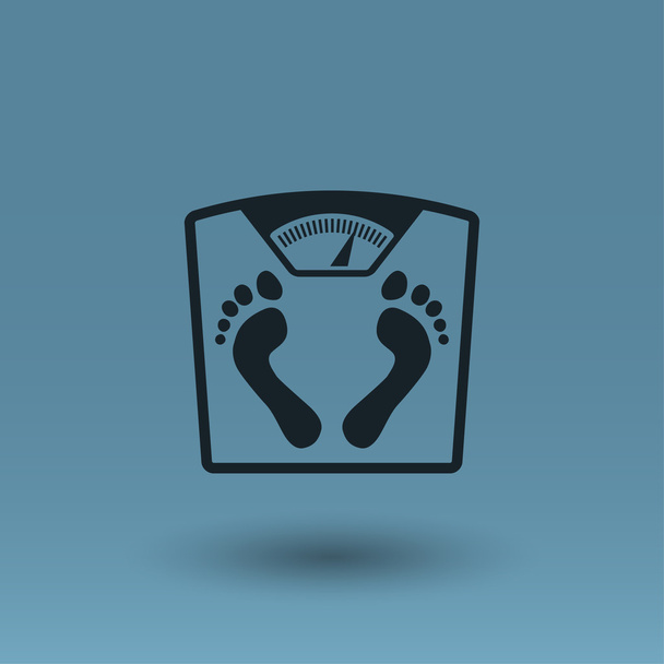Pictograph of bathroom scale with footprints icon - Vecteur, image