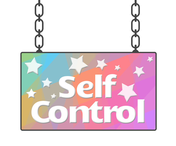 Self Control Colorful Signboard - Photo, Image