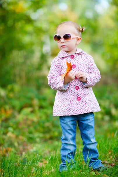 Cute girl in autumn park - Zdjęcie, obraz