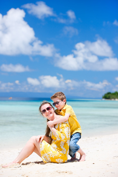 Mother and son at beach - Photo, image