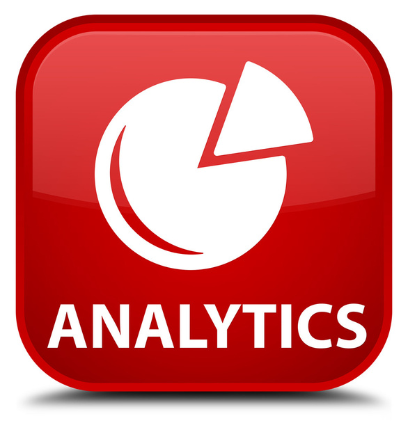 Analytics (ábra ikon) piros négyzet gomb - Fotó, kép