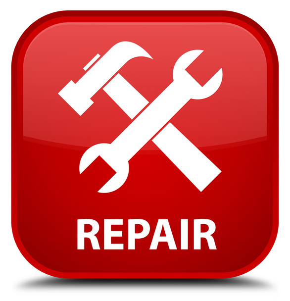 Reparatur (Werkzeug-Symbol) roter quadratischer Knopf - Foto, Bild