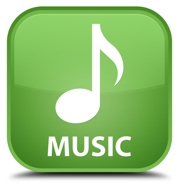 Muzyki miękkiego zielony przycisk kwadratowy - Zdjęcie, obraz