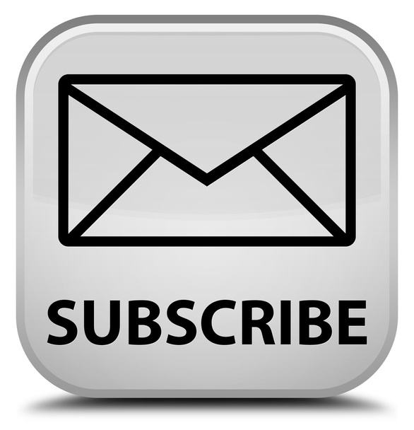 Subscribe (email icon) white square button - Photo, Image