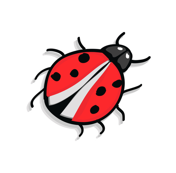 Χαριτωμένο πολύχρωμο ladybugs έτοιμες εικόνες clip art που απομονώνονται σε λευκό φόντο - Διάνυσμα, εικόνα