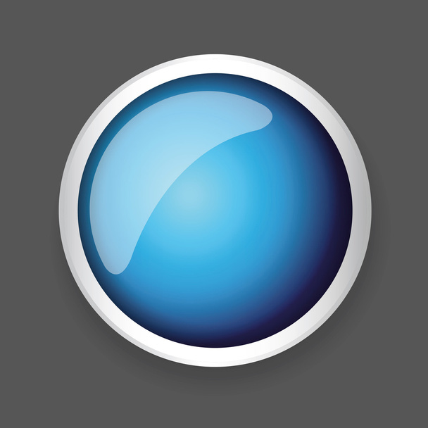 Blue shiny button with metallic elements - Vector, Image