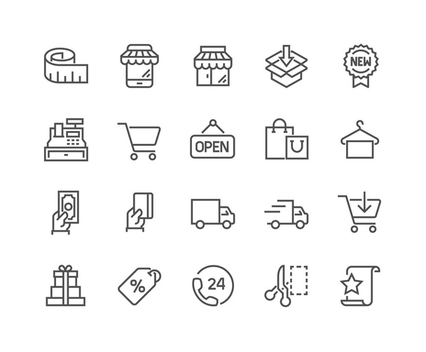Line Shopping Icons - Vector, Image