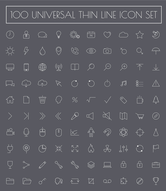 Minimalist line universal icons set. - Vektor, obrázek