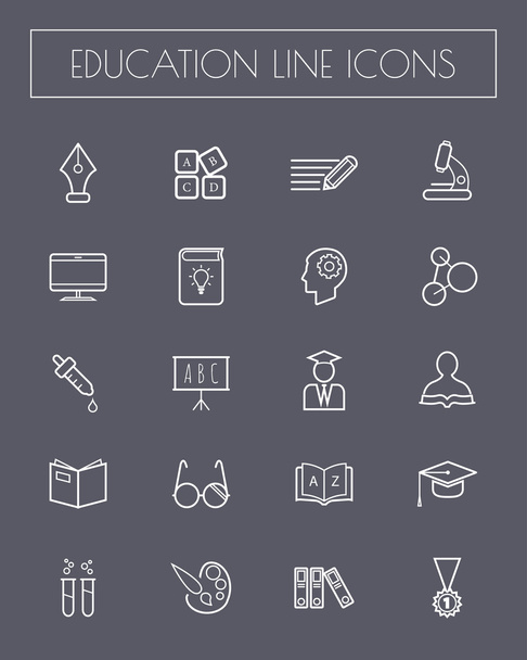 Education thin line icons set.vector illustration. - Vektör, Görsel