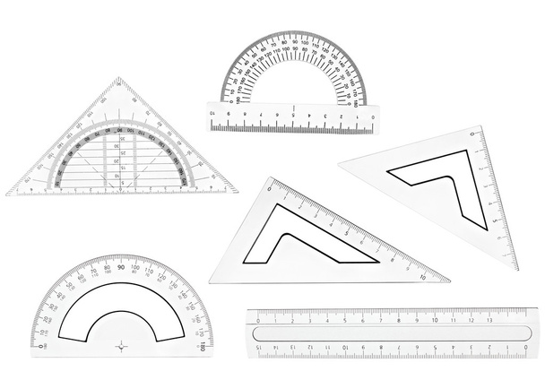 Regolo di plastica geometria matematica istruzione scolastica
 - Foto, immagini