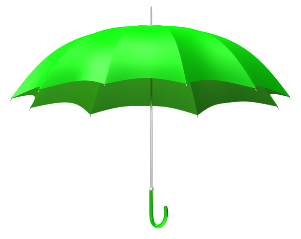 緑色の傘を開いてください。 - 写真・画像