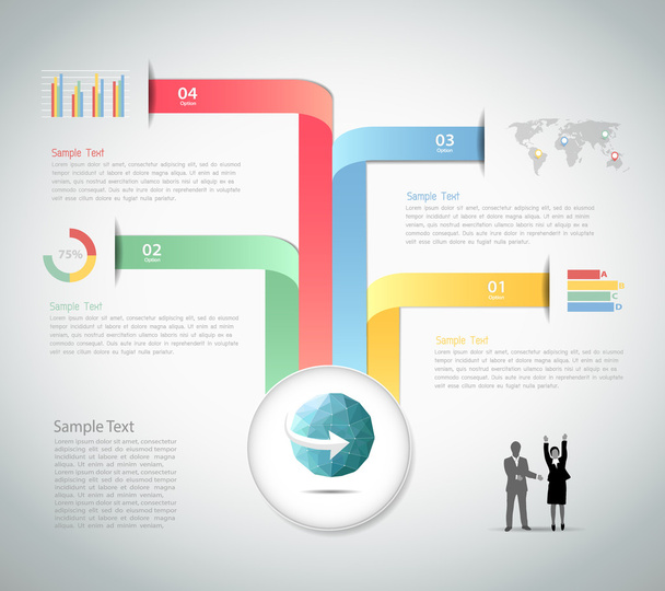 Infographic template infographic. can be used for workflow layout, diagram, number options - Vector, imagen