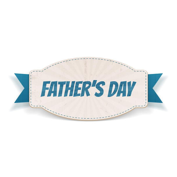 Fathers Day realistic Badge with greeting Ribbon - Vector, Imagen