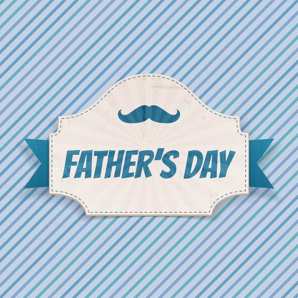 Fathers Day realistic Card with greeting Ribbon - Вектор, зображення