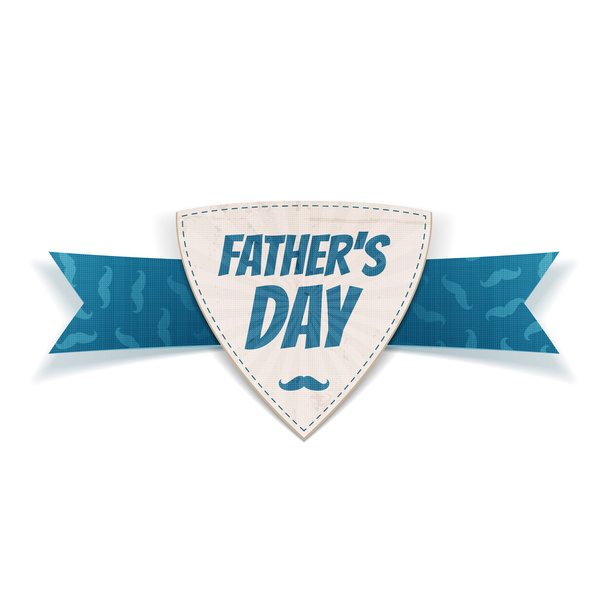 Fathers Day realistic Label with greeting Ribbon - Vektor, kép