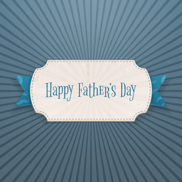 Happy Fathers Day realistic Card with Ribbon - Vector, Image