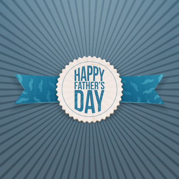 Happy Fathers Day realistic Emblem with Ribbon - Vector, imagen