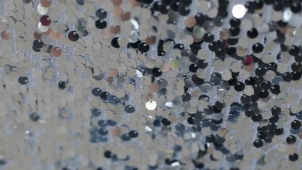 Close-up fabric texture, covered with reflective dots that give the image its glitter. - Footage, Video