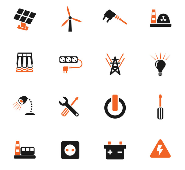 electricity icon set - Vector, Image