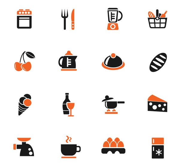 food and kitchen icon set - Vector, Image