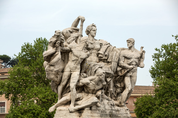 Sculpture at Vittorio Emanuele II Bridge, Rome, Italy. - Photo, Image