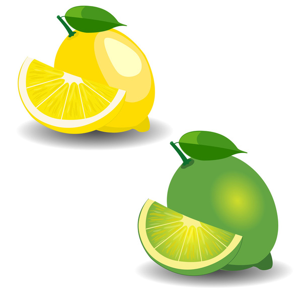 nastavit lemon lime - Vektor, obrázek